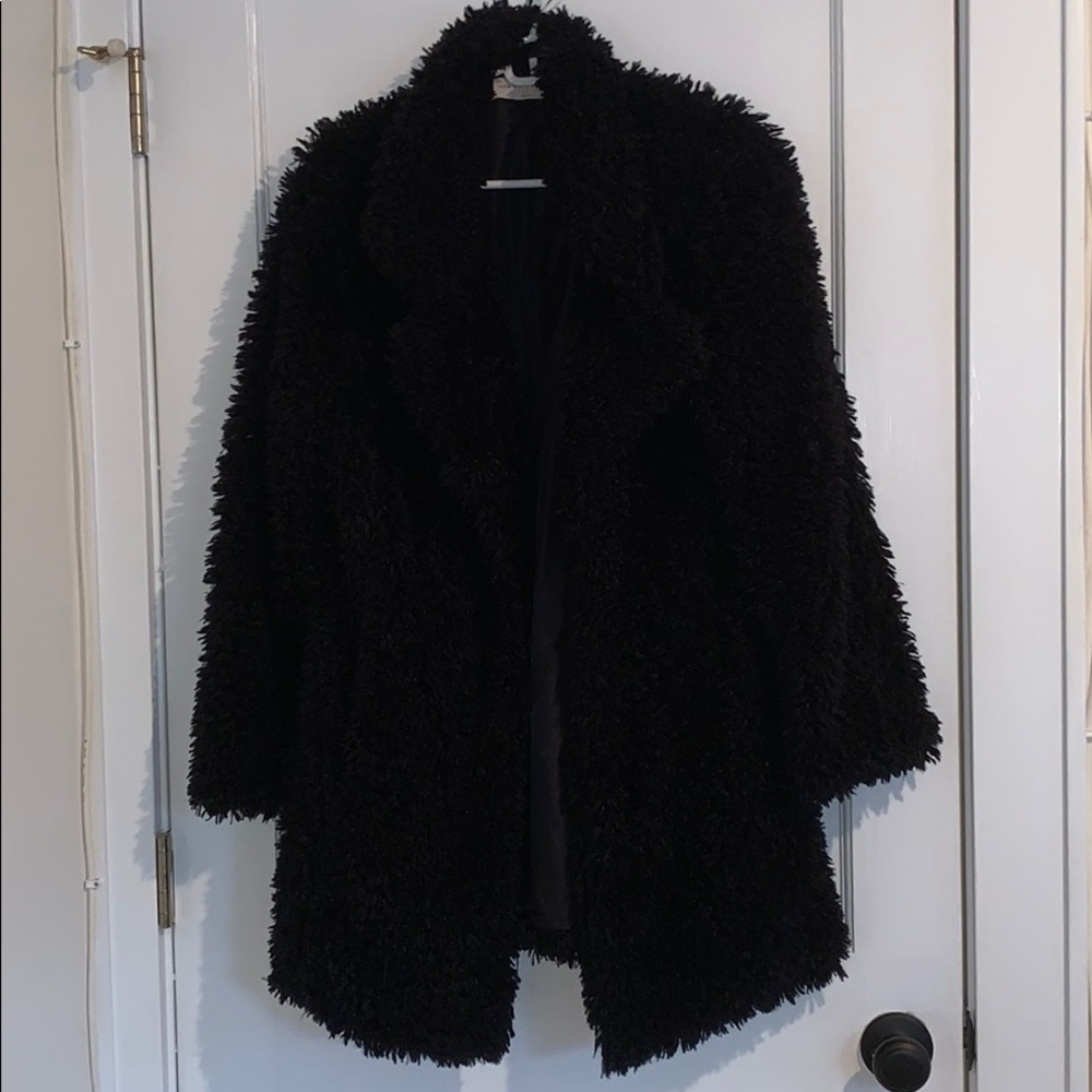 Black fluffy jacket